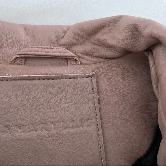 Amaryllis Clay/Pink 100% Leather Moto Style Jacket, Size XS NWOT - Picture 15 of 15